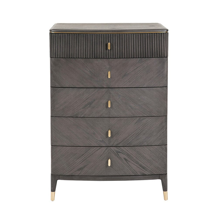 Putney Grey & Gold Tall Chest of Drawers Furniture 