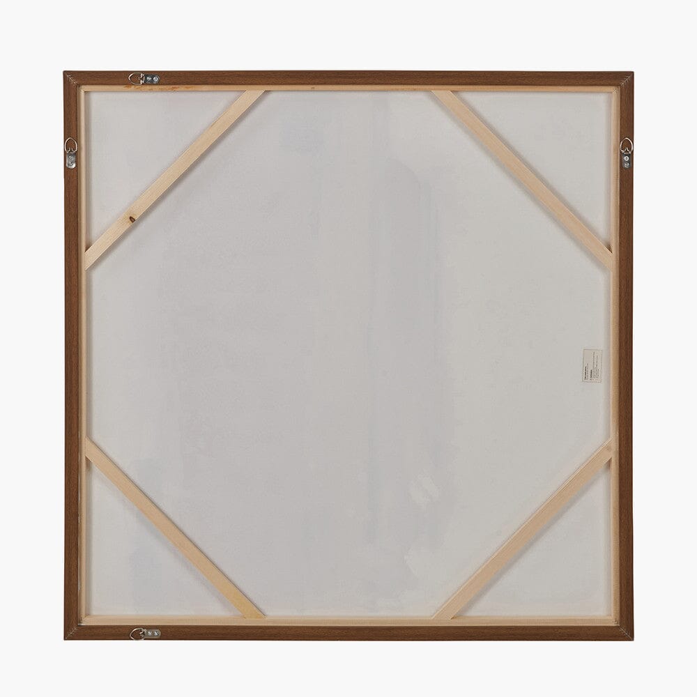 Raegan White & Terracotta Abstract Canvas Wall Art with Oak Effect Frame Accessories 