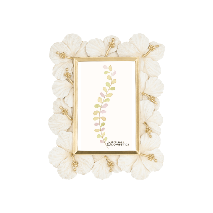 Rania Cream & Gold Hibiscus Photo Frame Accessories 