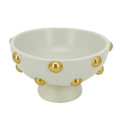 Raya Cream & Gold Studded Decorative Bowl Accessories 