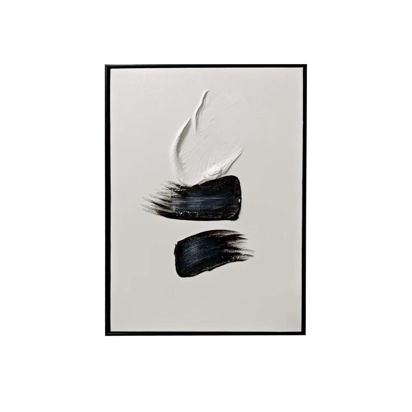 Regent Monochrome 3D Paint Stroke Effect Canvas Wall Art - II Accessories 
