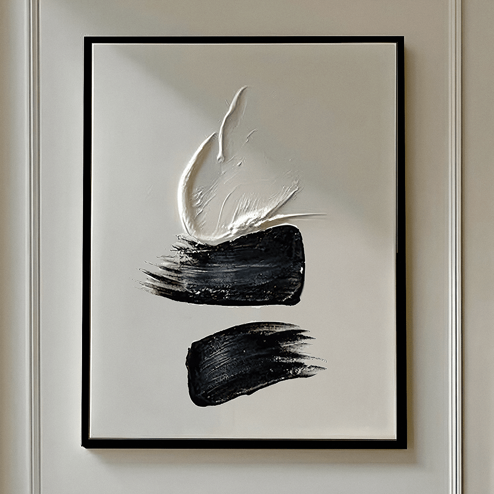 Regent Monochrome 3D Paint Stroke Effect Canvas Wall Art - II Accessories 
