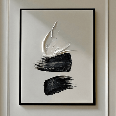 Regent Monochrome 3D Paint Stroke Effect Canvas Wall Art - II Accessories 