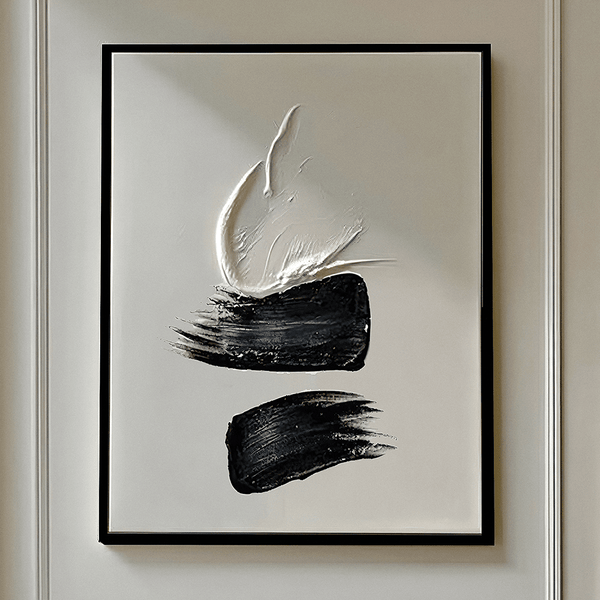 Regent Monochrome 3D Paint Stroke Effect Canvas Wall Art - II Accessories 