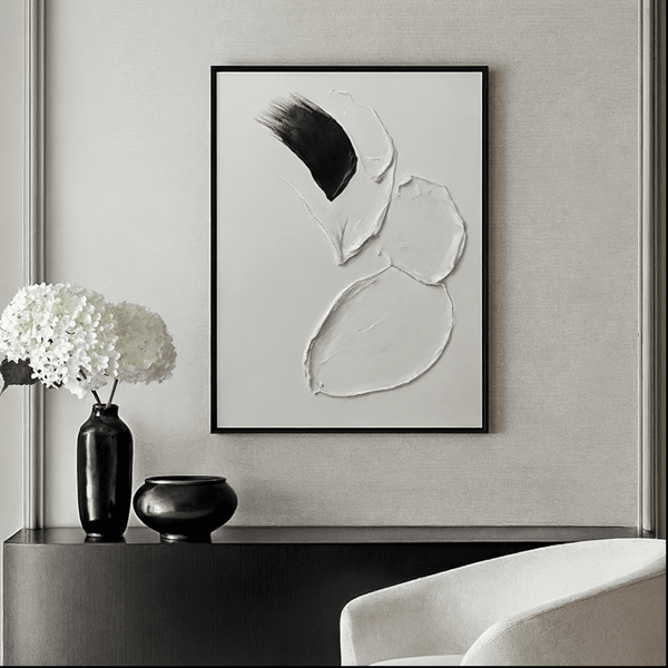 Regent Monochrome 3D Paint Stroke Effect Canvas Wall Art - III Accessories 