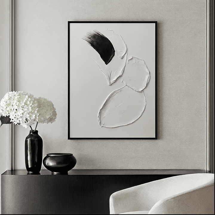 Regent Monochrome 3D Paint Stroke Effect Canvas Wall Art - III Accessories 