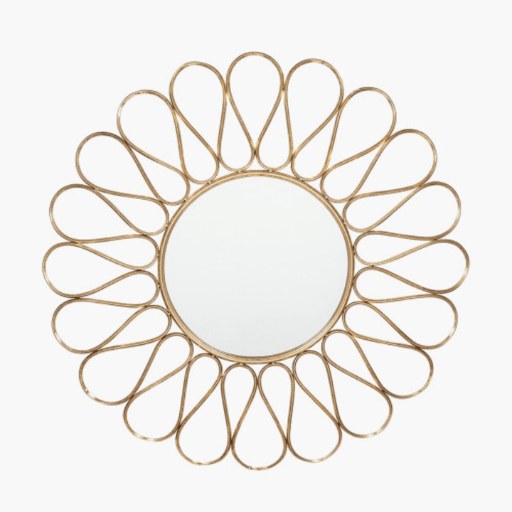 Reims Gold Petal Round Wall Mirror Accessories 