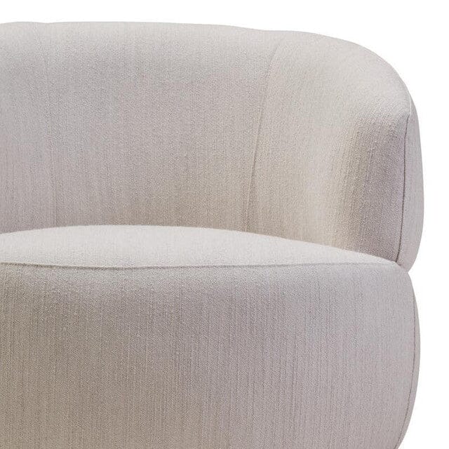Reno Ivory Linen Curved Accent Chair Furniture 