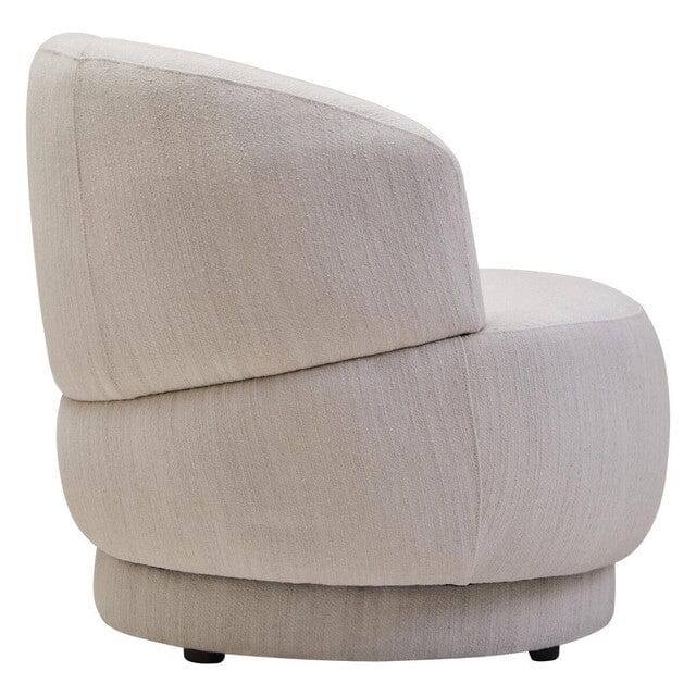 Reno Ivory Linen Curved Accent Chair Furniture 
