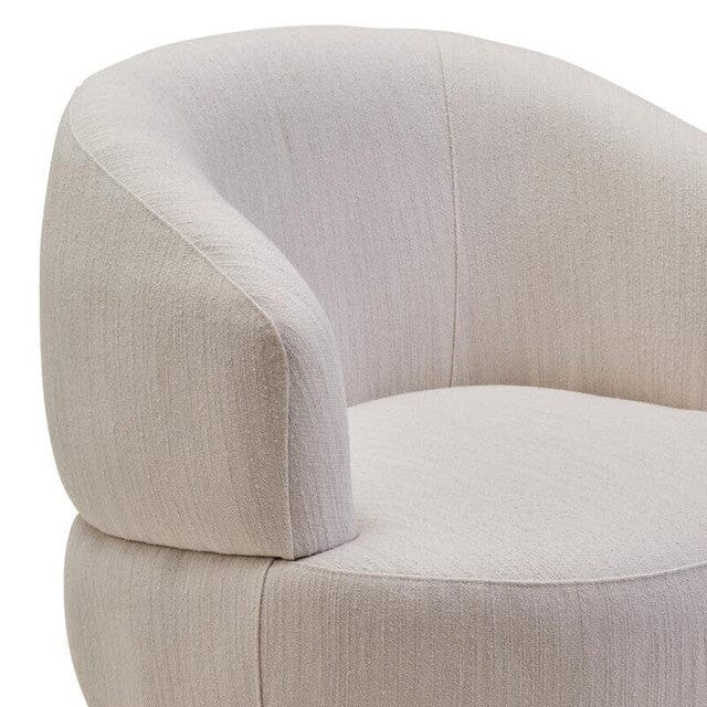 Reno Ivory Linen Curved Accent Chair Furniture 