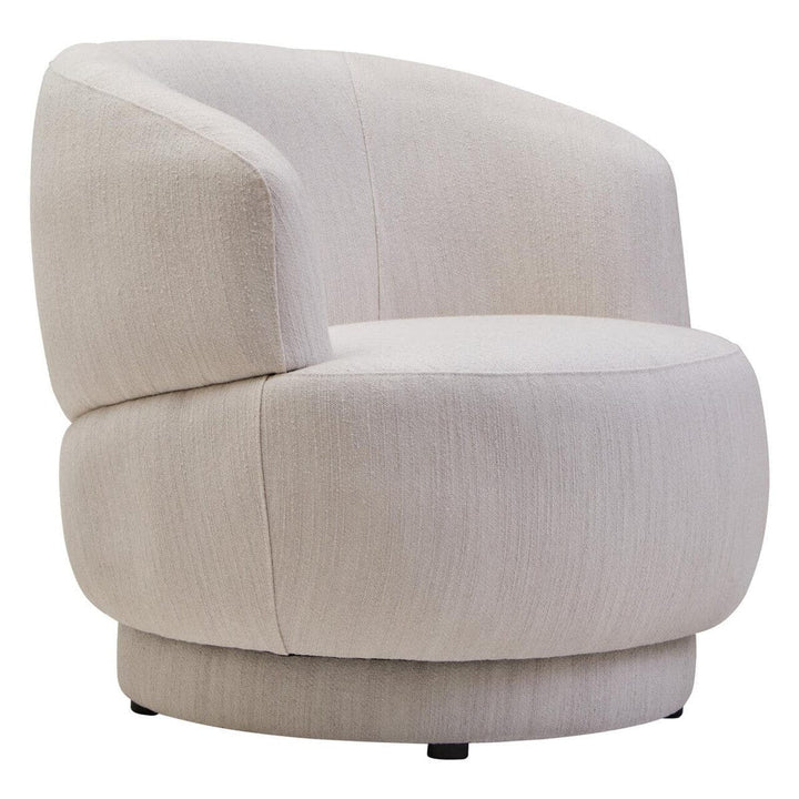 Reno Ivory Linen Curved Accent Chair Furniture 