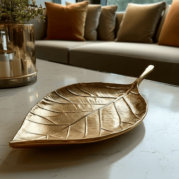 Renzia Gold Decorative Leaf Dish Accessories 
