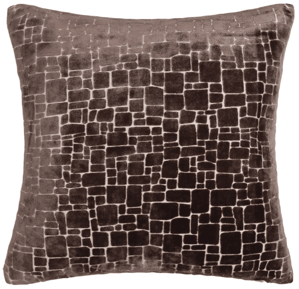 Rhea Brown & Cream Geometric Feather Filled Cushion - 43x43cm Textiles 