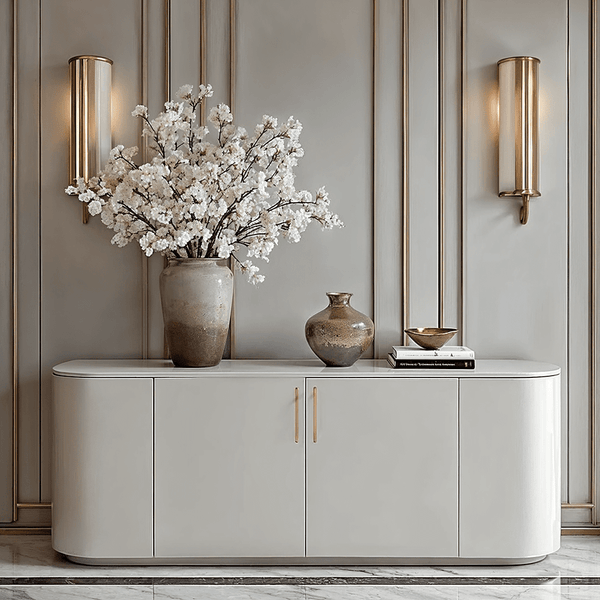 Rhea Matte Beige 4 Door Luxury Sideboard Furniture 