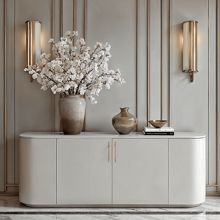 Rhea Matte Beige 4 Door Luxury Sideboard Furniture 