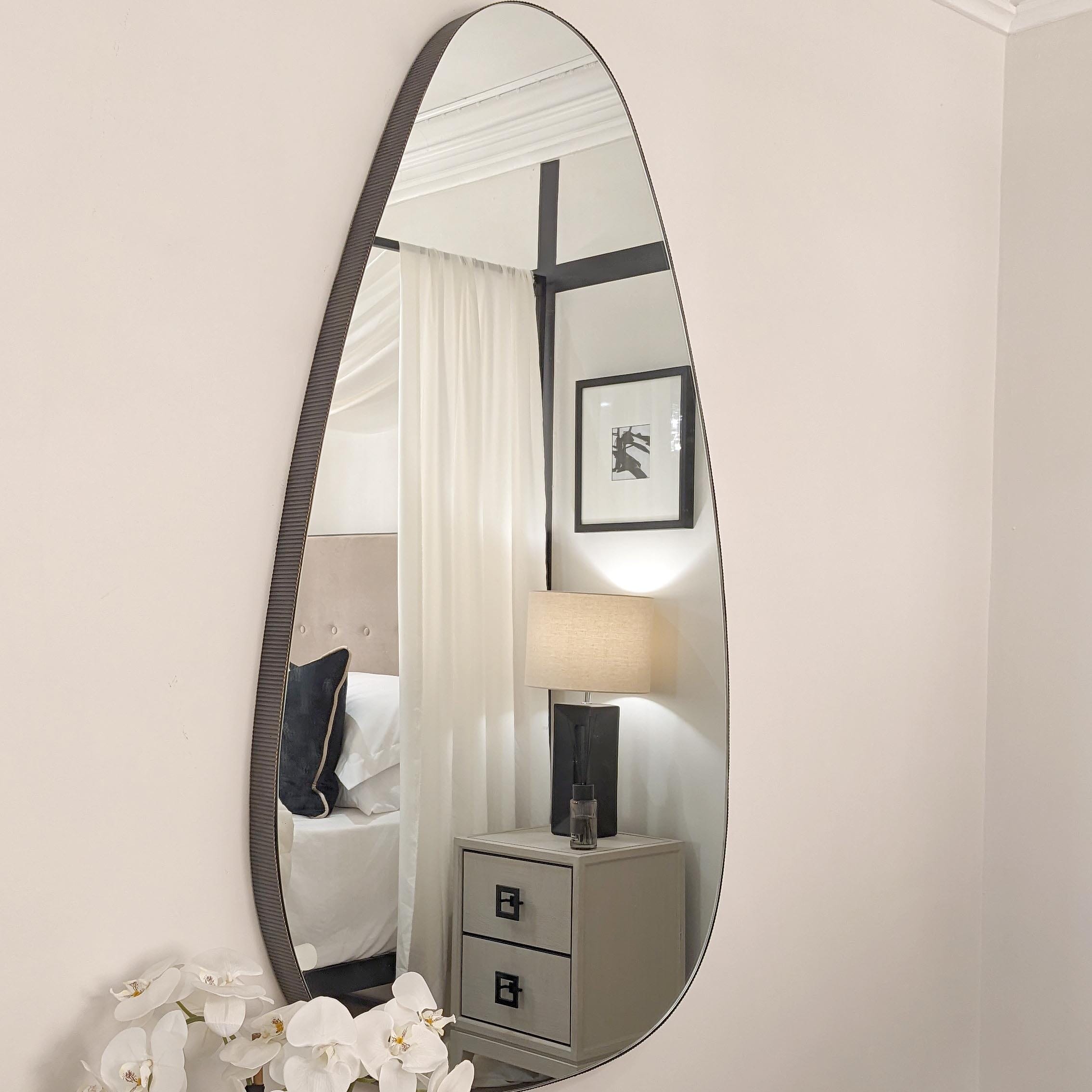 Roman Abstract Organic Metal Framed Mirror Accessories 