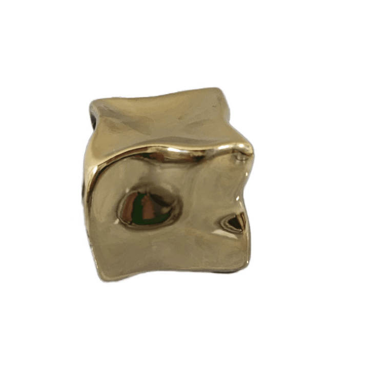 Romée Large Gold Abstract Cube Ornament Accessories 