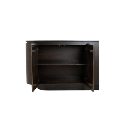 Romie Dark Wood Curved Sideboard Furniture 