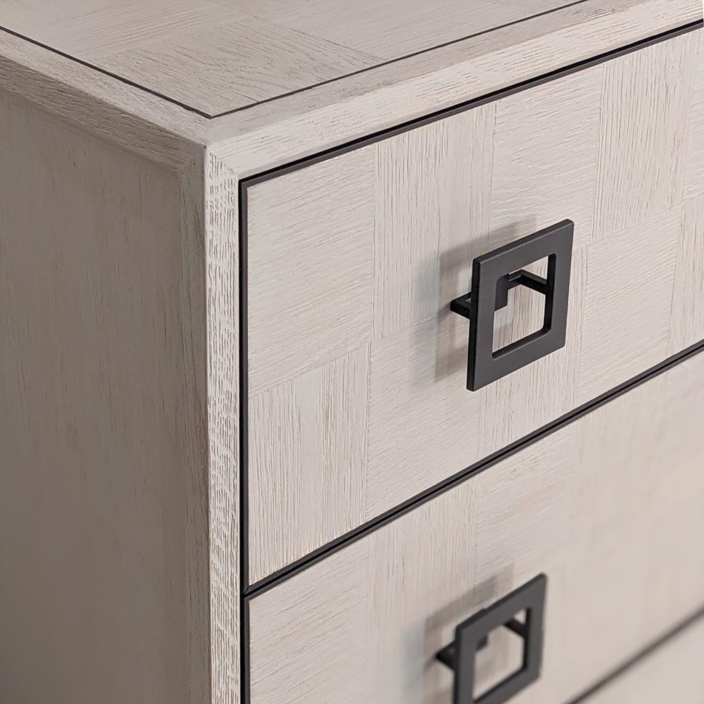 Rosa White Wash Oak Veneer 6 Drawer Chest Furniture 