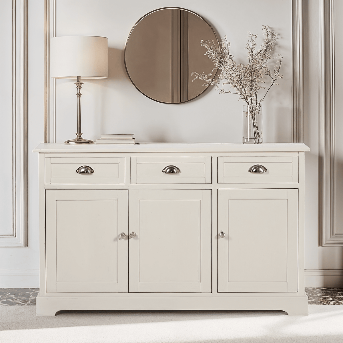 Rosanna Cream 3 Drawer 3 Door Sideboard
