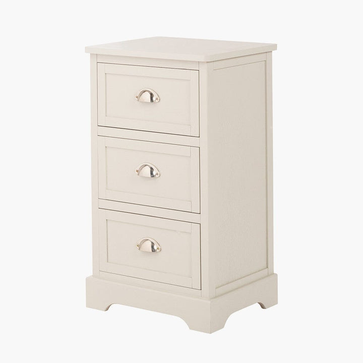 Rosanna Cream Wooden 3 Drawer Bedside Table Furniture 