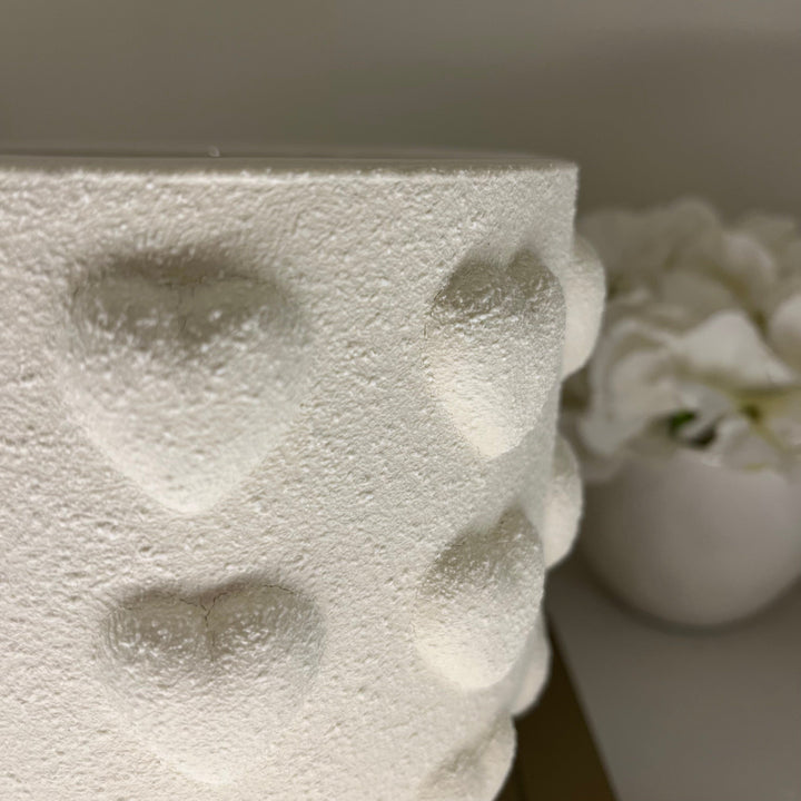 Rosie White Heart Patterned Planter Accessories 
