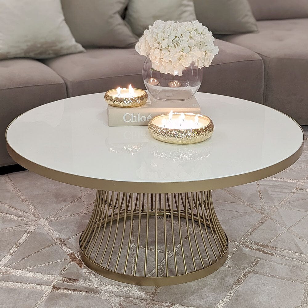 Rothbury Champagne & White Round Coffee Table Rowen Homes