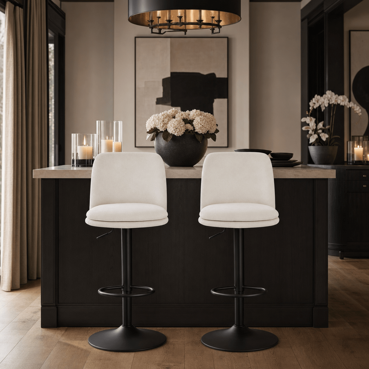 Roux Cream Textured Bar Chairs - Set of 2 Furniture 