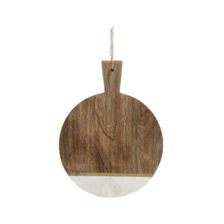 Rubin Wood & White Marble Round Serving Board Accessories 