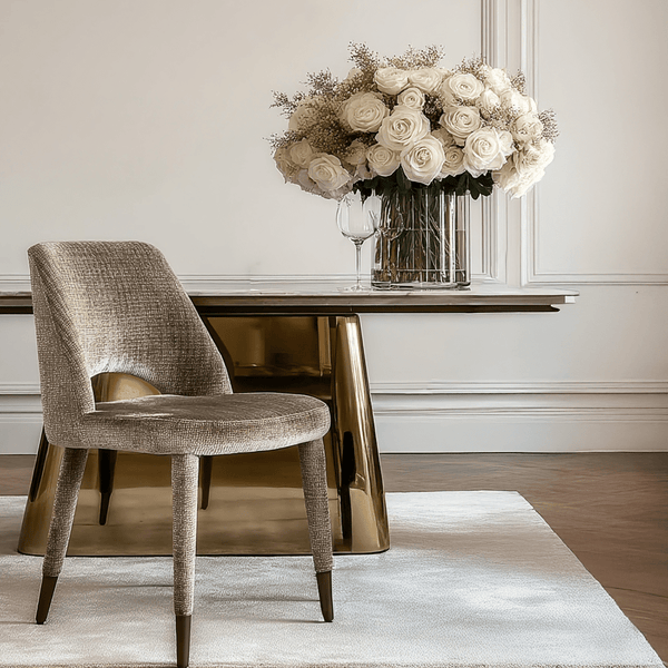 Ruth Taupe Textured Upholstered Dining Chair - Set of 2 Furniture 