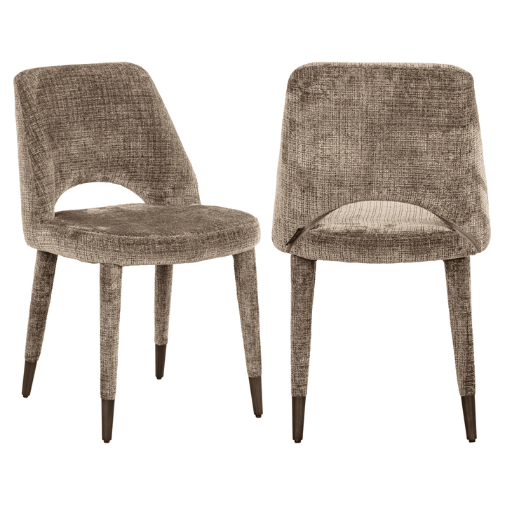 Ruth Taupe Textured Upholstered Dining Chair - Set of 2 Furniture 