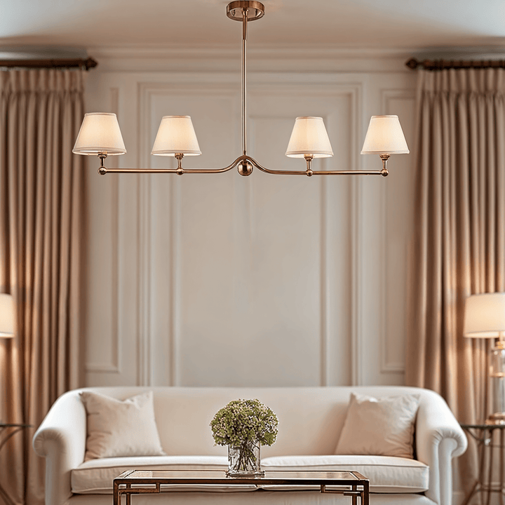 Sabrina Brushed Brass 4 Light Linear Pendant Ceiling Light Lighting 