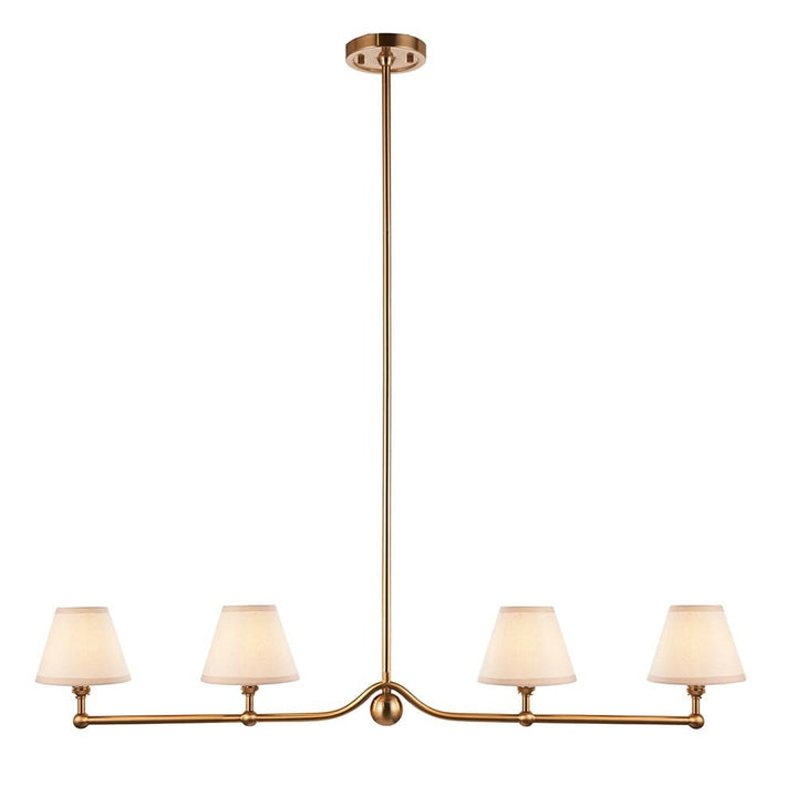 Sabrina Brushed Brass 4 Light Linear Pendant Ceiling Light Lighting 