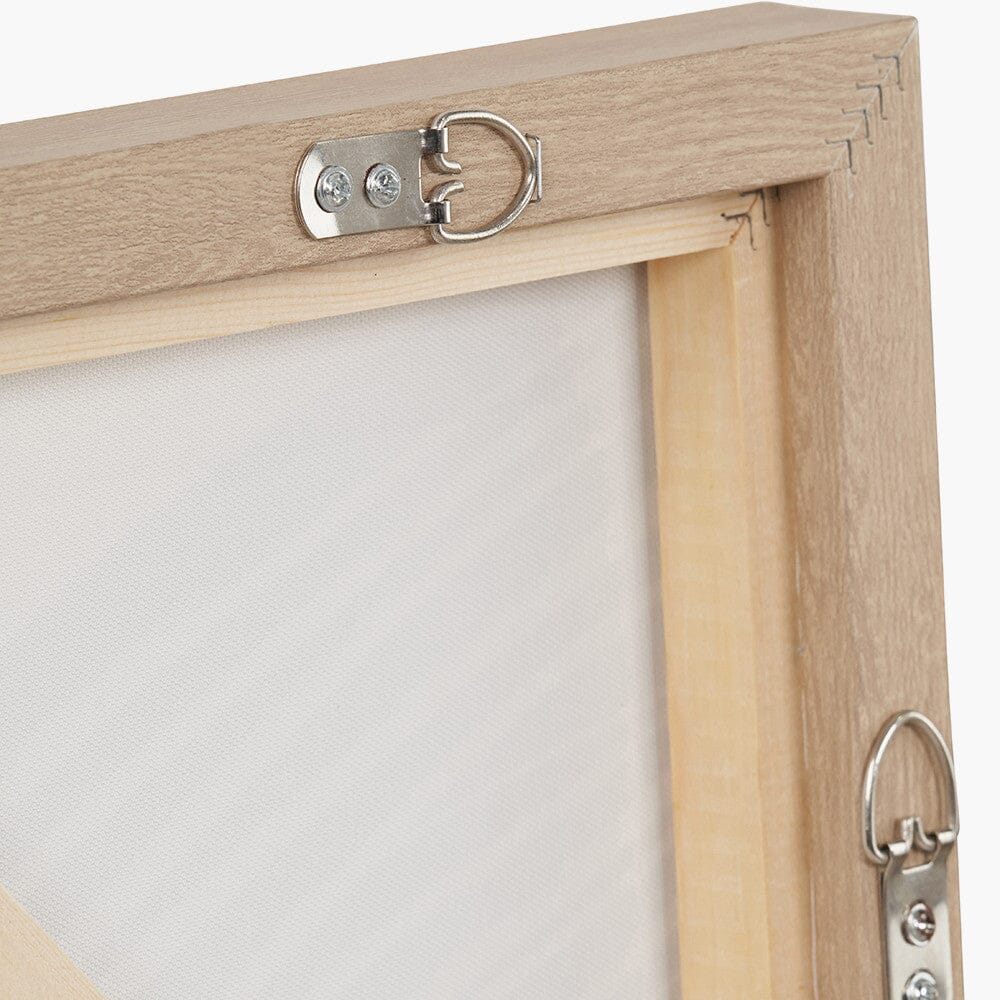 Sadie Natural & White Abstract Canvas Wall Art with Wooden Frame Accessories 