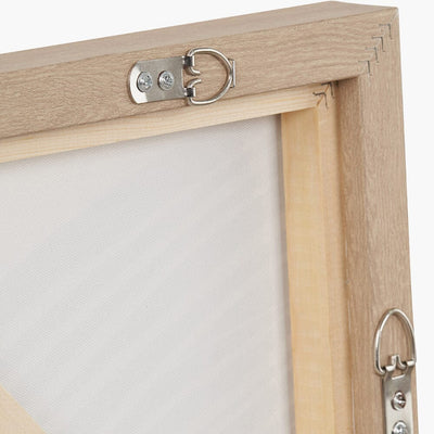 Sadie Natural & White Abstract Canvas Wall Art with Wooden Frame Accessories 