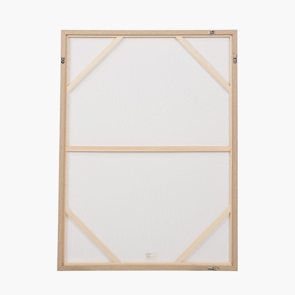 Sadie Natural & White Abstract Canvas Wall Art with Wooden Frame Accessories 