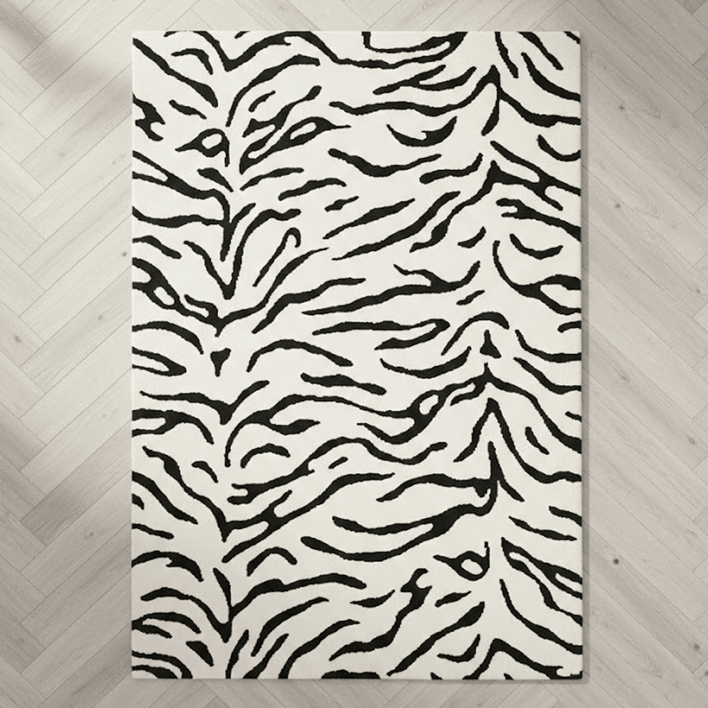 Sahara Monochrome Tiger Print Rug 