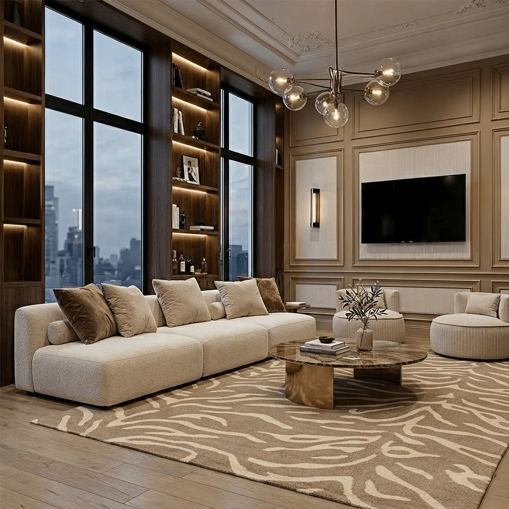 Sahara Taupe Tiger Print Rug 