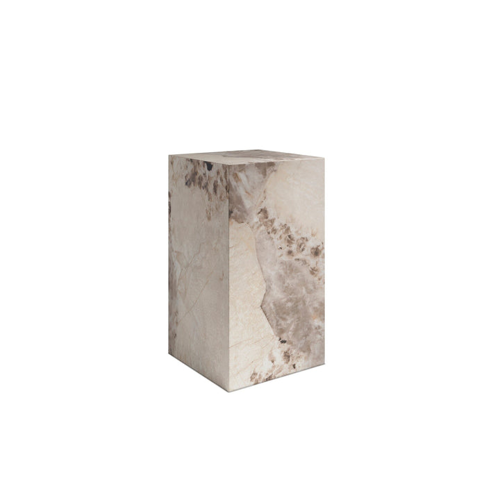 Samoa Taupe & White Marble Pedestal Table Furniture 