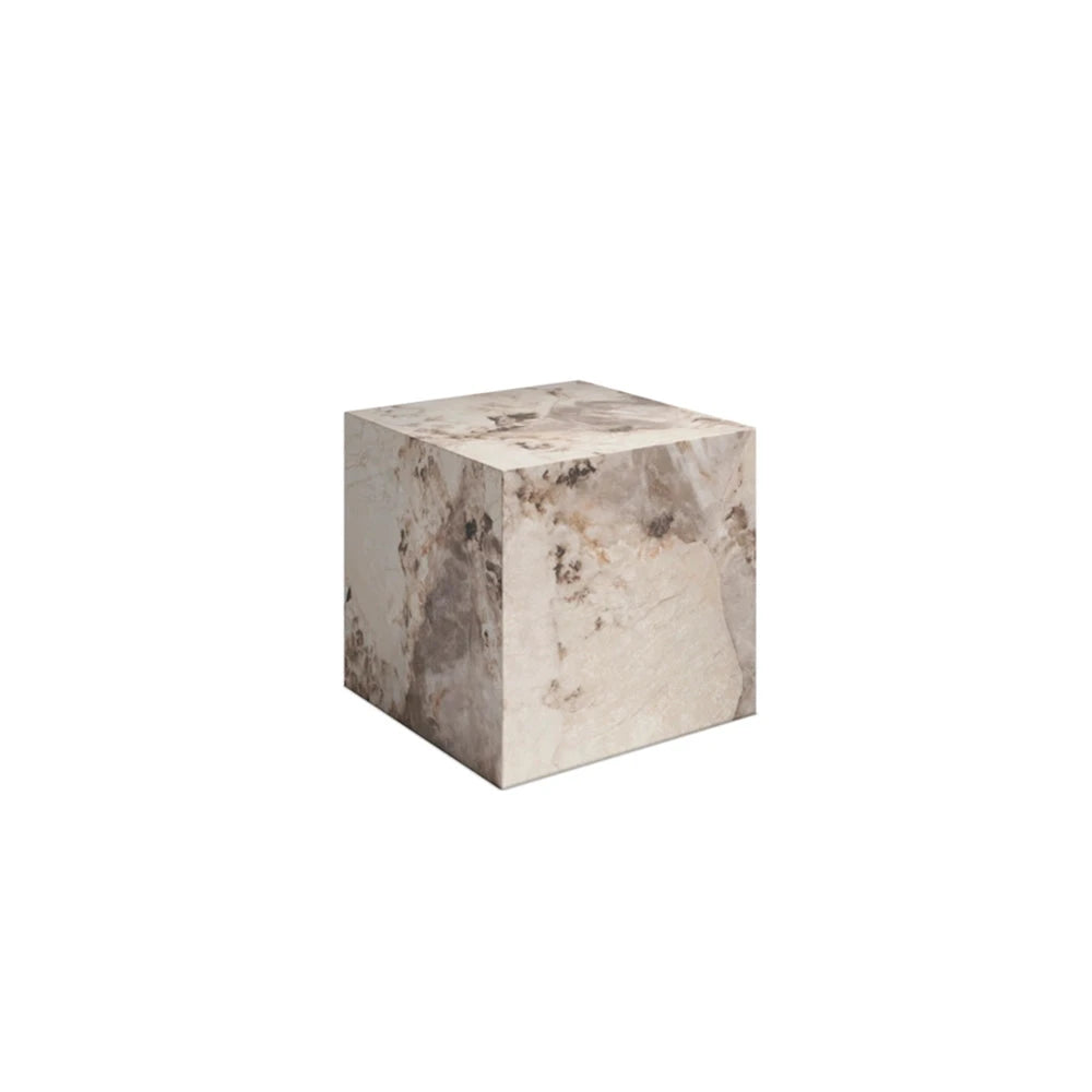 Samoa Taupe & White Marble Side Table Furniture 