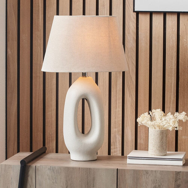 Sanctuary Taupe Organic Ceramic Table Lamp Lighting 