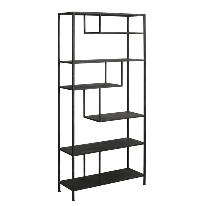 Sannia Antique Black Tall Shelving Unit Furniture 