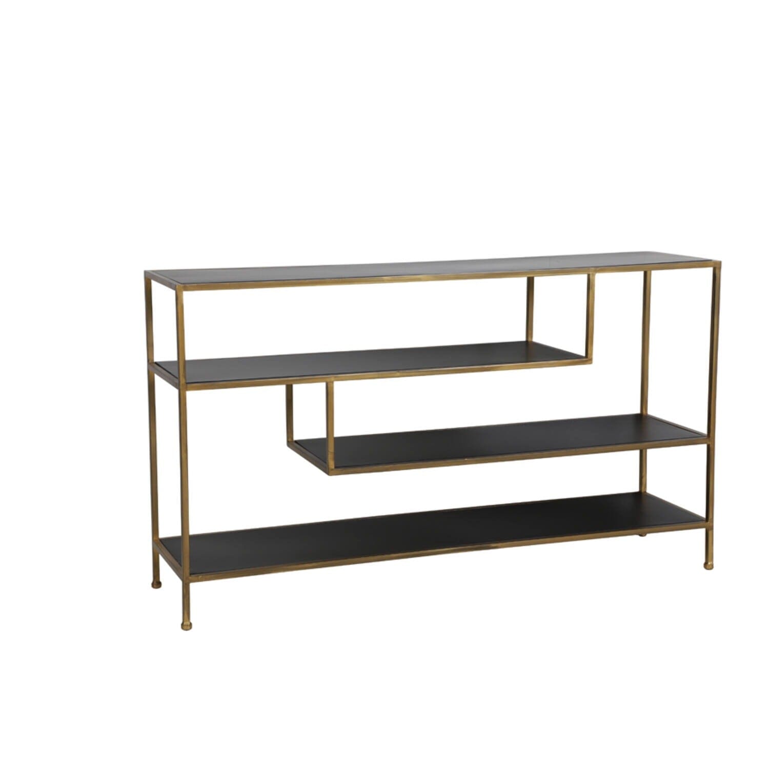 Sannia Matt Black & Gold Console Table Furniture 