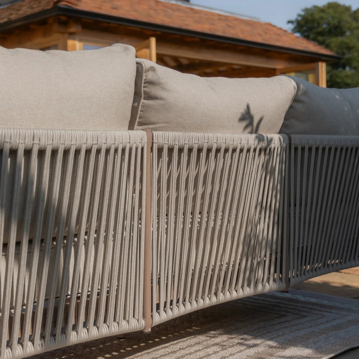 Santorini Outdoor Cream & Taupe Rope Weave 3 Seater Sofa Set Outdoor 