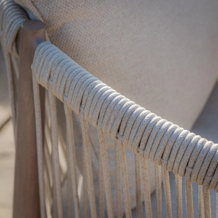 Santorini Outdoor Cream & Taupe Rope Weave 6 Seater Dining Set Outdoor 