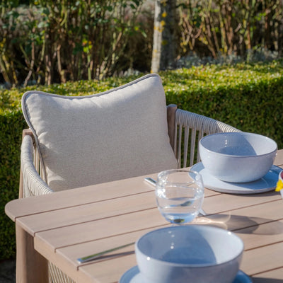 Santorini Outdoor Cream & Taupe Rope Weave 8 Seater Dining Set Outdoor 