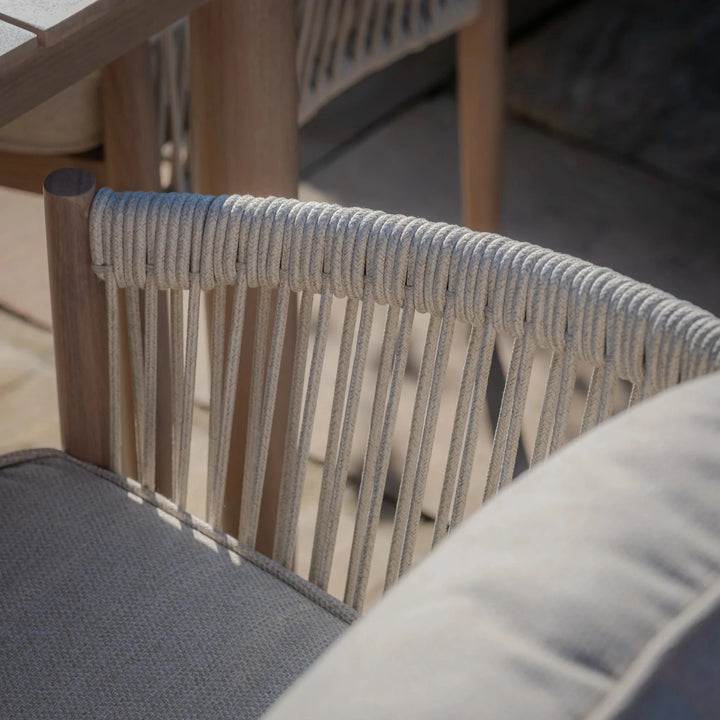 Santorini Outdoor Cream & Taupe Rope Weave 8 Seater Dining Set Outdoor 