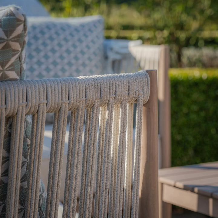 Santorini Outdoor Cream & Taupe Rope Weave Chair Lounge Set Outdoor 