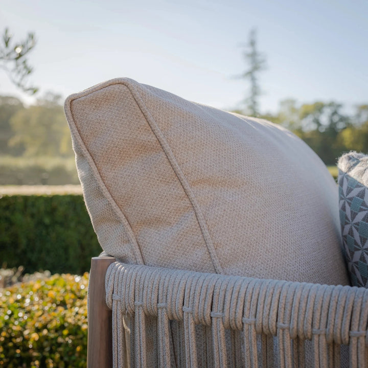 Santorini Outdoor Cream & Taupe Rope Weave Chair Lounge Set Outdoor 