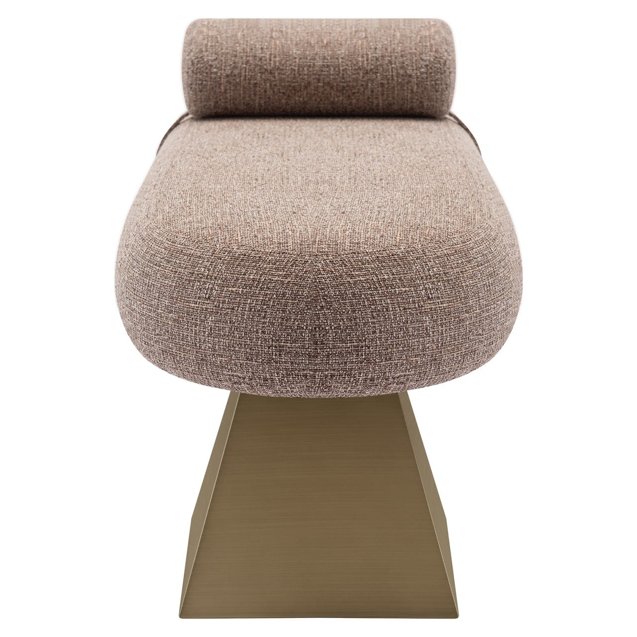 Santos Brown Tweed Statement Bench with Brass Accents Accessories 